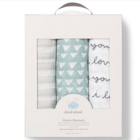 cloud island Other Muslin Swaddle Blanket I Love You 3pk Cloud